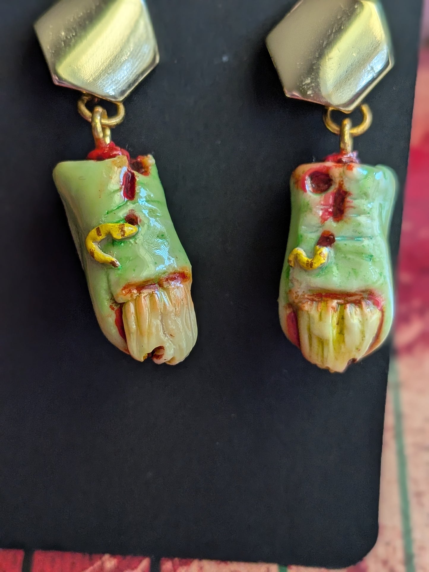 Zombie Finger Earrings | Handmade Halloween Jewelry