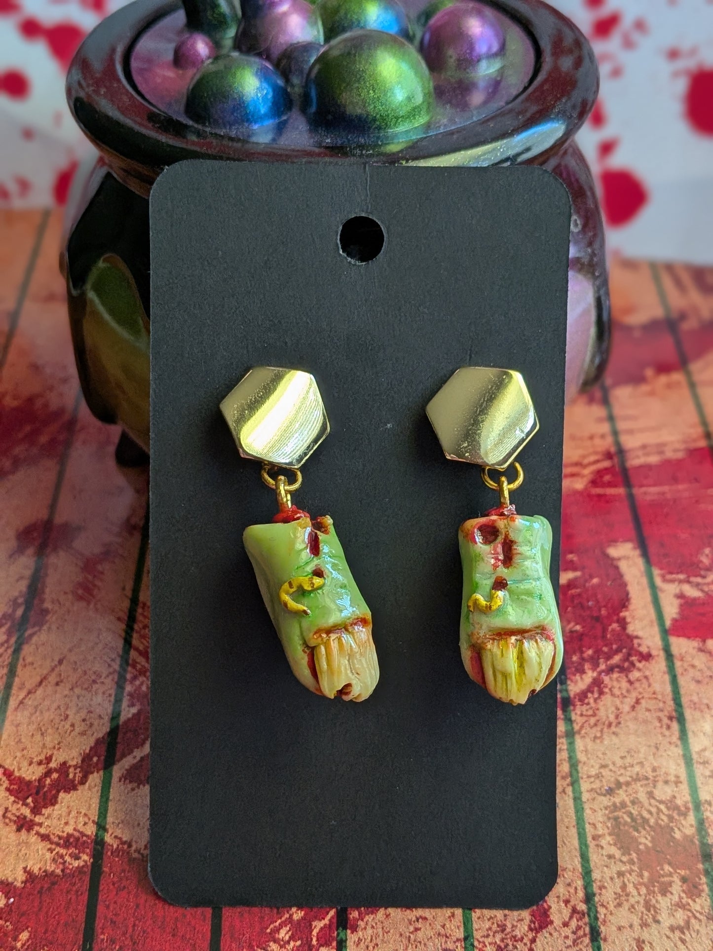 Zombie Finger Earrings | Handmade Halloween Jewelry