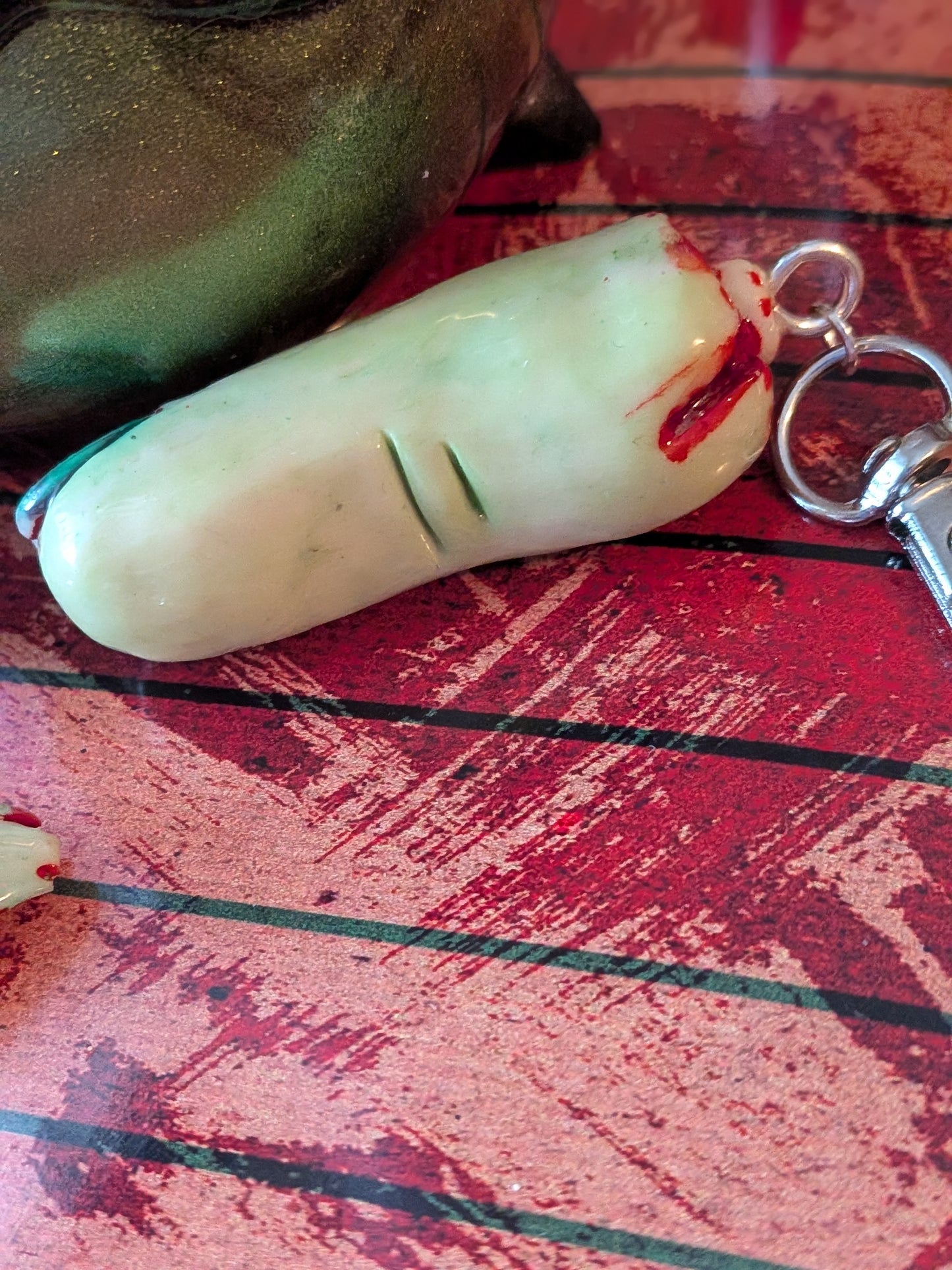 Handmade Creepy Zombie Finger Keychain Horror Bag Charm