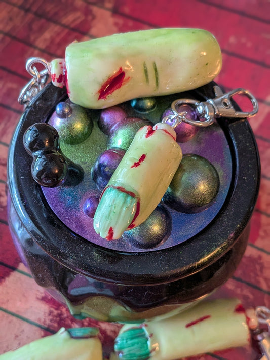 Handmade Creepy Zombie Finger Keychain Horror Bag Charm